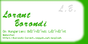 lorant borondi business card